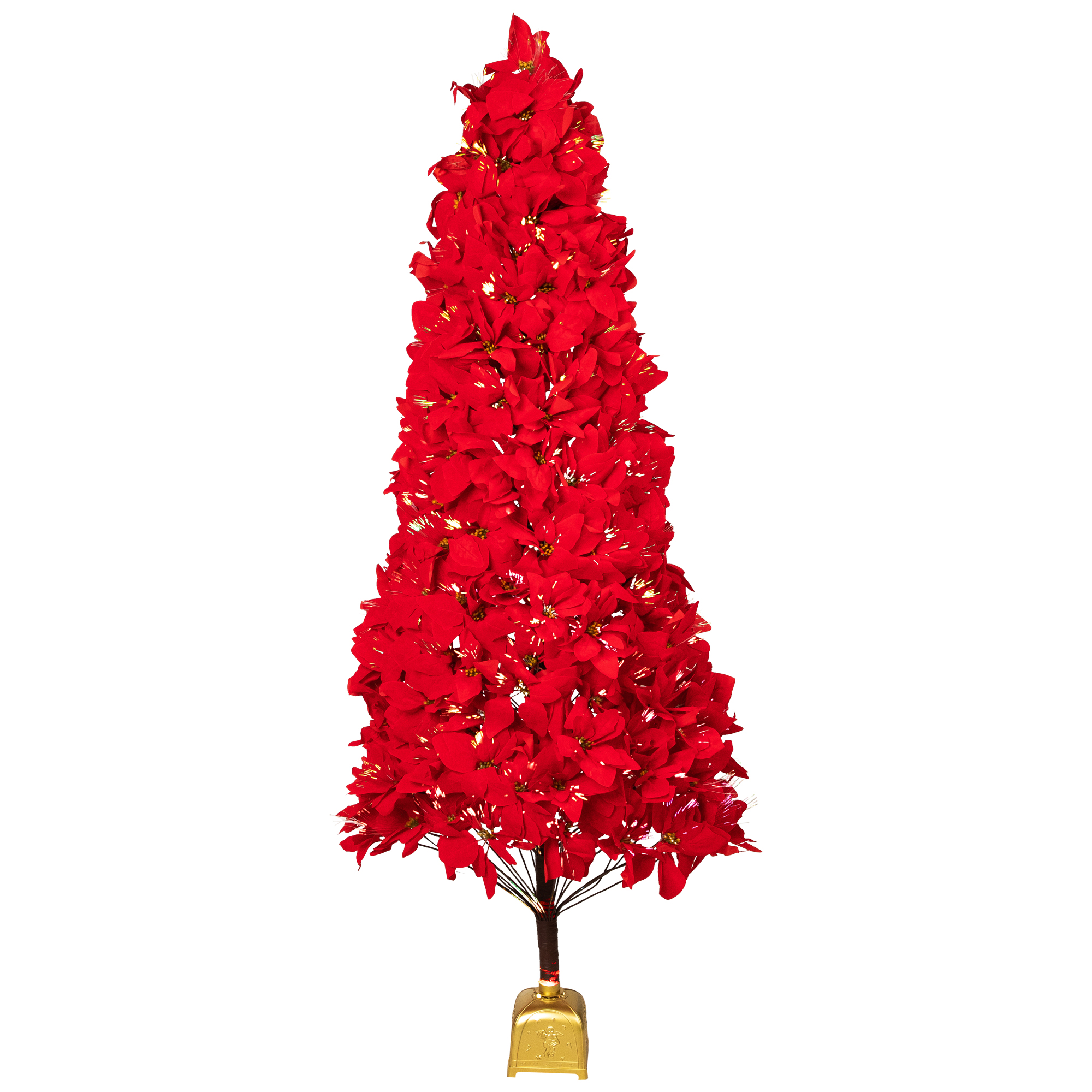 Pre-Lit Fiber Optic Color Changing Red Poinsettia Christmas Tree - 6'