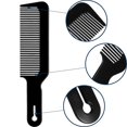thumbnail image 3 of Paquete de 3 peines de peluquero Peine para cortar el pelo con parte superior plana, peines para cortar el pelo, ideales (negros), 3 of 5