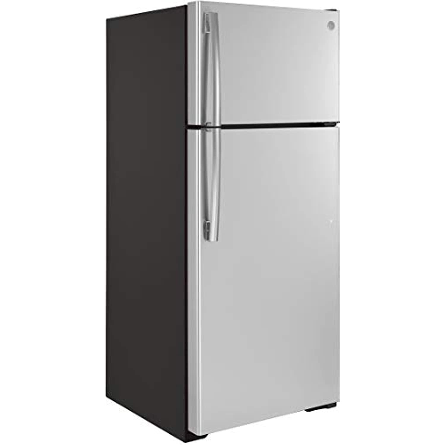 GE 18 Cubic Feet Top Mount Refrigerator, Energy Star, Stainless Steel