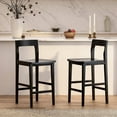 thumbnail image 7 of EYYTHUNG Farmhouse Wooden Bar Stools Set of 3, Mid Century Modern Counter Height Stools with Solid Wood Legs & Back, 25" Armless Barstools Chairs, Black, 7 of 7