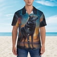 thumbnail image 2 of Balery Moonlit Night Sky Wolf Camisas hawaianas de manga corta para hombre, camisas playeras de corte holgado, camisas de vacaciones con botones,3X-Large, 2 of 7