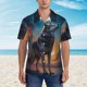 thumbnail image 2 of Balery Moonlit Night Sky Wolf Camisas hawaianas de manga corta para hombre, camisas playeras de corte holgado, camisas de vacaciones con botones,Medium, 2 of 7