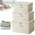 thumbnail image 2 of Eguiwyn Lockable Fabric Storage Box with Lid and Security Lock, Durable Multi-Purpose Organizer for Clothing, Toys, and Household Items, Clothing Storage Box Medium, 2 of 7