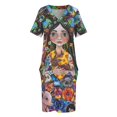 thumbnail image 4 of Vestido Protector holgado de verano para mujer prenda de lujo con bolsillos de noche, 4 of 7