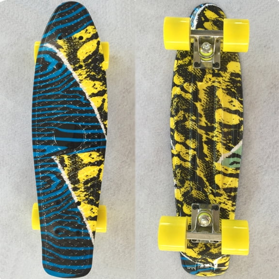 56cm High Quality Deck Fish Skateboard Single Rock Skateboard Flashing Wheel Fishboard Skateboard Mini Cruiser Skate Board Kids Penny