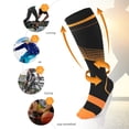 thumbnail image 3 of 4 pares de calcetines de compresión para hombres y mujeres, calcetines a rayas para deportes al aire libre, senderismo, correr, ciclismo y fitness, 3 of 13