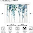 thumbnail image 2 of Teal Eucalyptus Botanical Leaves Floral Small Kitchen Curtains Blue Flower Window Treatment Wildflower Plant Cafe Short Window Curtains for Bathroom Room Tier Treatment Drapes 26x24 inch, 2 of 6