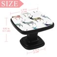 thumbnail image 3 of 4 Pcs Square Cabinet Handle Cupboard Knob Drawer Pulls Handle Colorful Graffiti Deers Drawer Knobs with Screws Furniture Decoration, 3 of 5