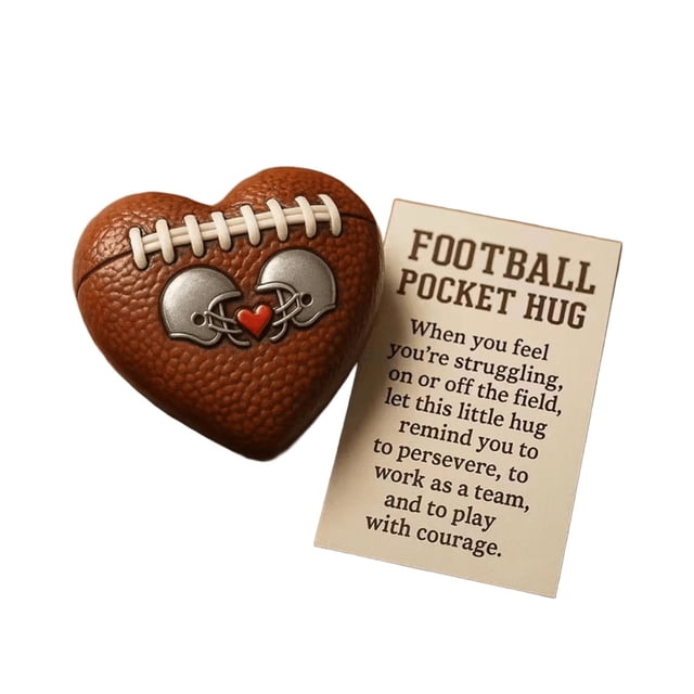 Mini Football Pocket Keepsake with Heart Shape Design and Football Helmets for Fans and Players