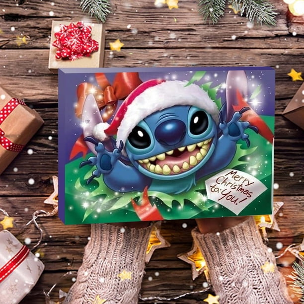 Stitch Adviento 2024, Adviento Navidad para niños 24 Stitch Goma Cuenta Regresiva Navidad Calendarios Adviento Juguete Regalos para niños Adultos