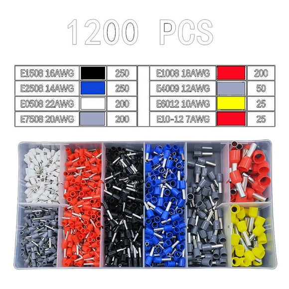 Set Of 400/800/1200/2120Pcs Cold Pressed European Style Tube Terminal Blocks 1200
