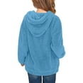 thumbnail image 4 of Kovlvoll Girls Fuzzy Fleece Hoodies Children Winter Sherpa Casual Warm Long Sleeve Pullover Sweatshirts with Pockets 5-14 Years, 4 of 7