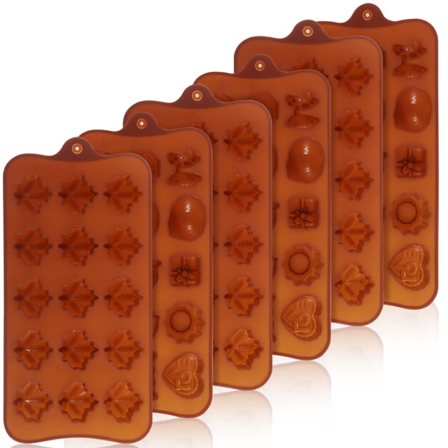 6 moldes de silicona para chocolate, moldes para hornear con forma de hoja de arce, moldes para dulces y herramientas para hornear.