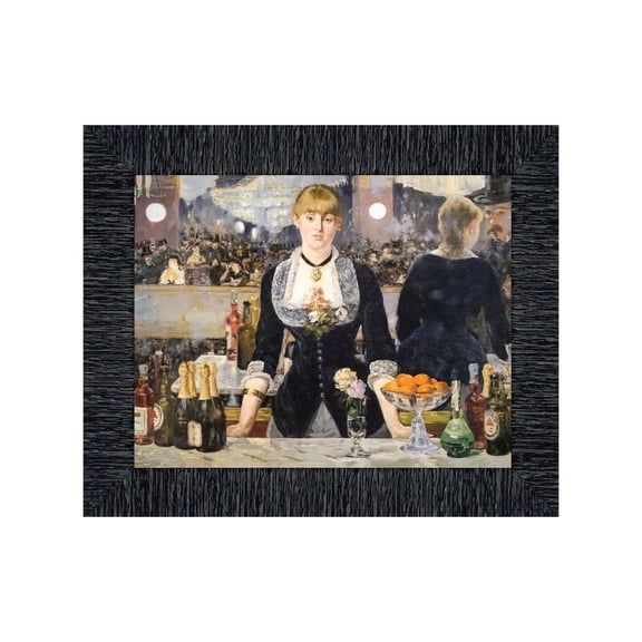 A Bar at Folies Bergere by Eduard Manet, Framed Wall Art Print, Wonderful Bar Decor for Home or Office, 11x14, 2422