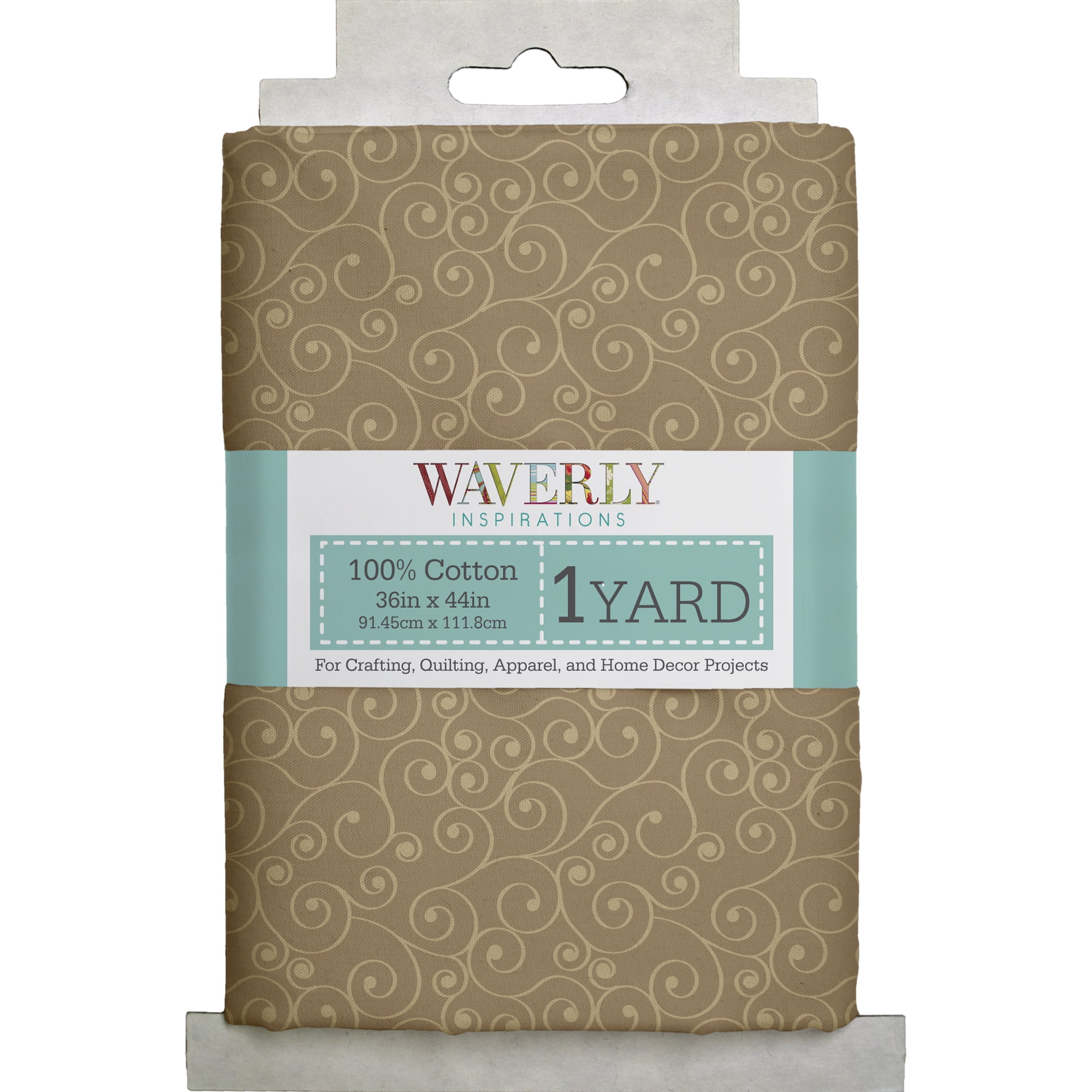 Waverly Inspirations 1 Yard 100% Cotton Russian Spirals, Brown, 44" Wide for Quilting & Sewing
