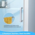 thumbnail image 3 of 56-60" W x 75" H Frameless Sliding Shower Door, Shower Glass Door with 5/16" (8mm) Clear Tempered Glass, Explosion-Proof Film, Seal Strip Parts and Stainless Steel Handle, Stainless Steel Brushed, 3 of 7
