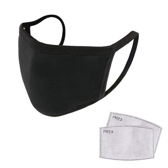 PM2.5 Dust Mask Dual Layer Washable Face Mask Mask Activated Carbon Respirator Anti-dust Anti-haze Face Mask with 2 Filters Insert