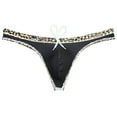 thumbnail image 4 of Botmois Swim Thong Men's Underwear Male Bikini Brief Drawstring Lined Swimwear Enhancing Pouch Beach Swimsuit Quick-dry Leopard Sunbathing SamllBrownLeopard L, 4 of 4