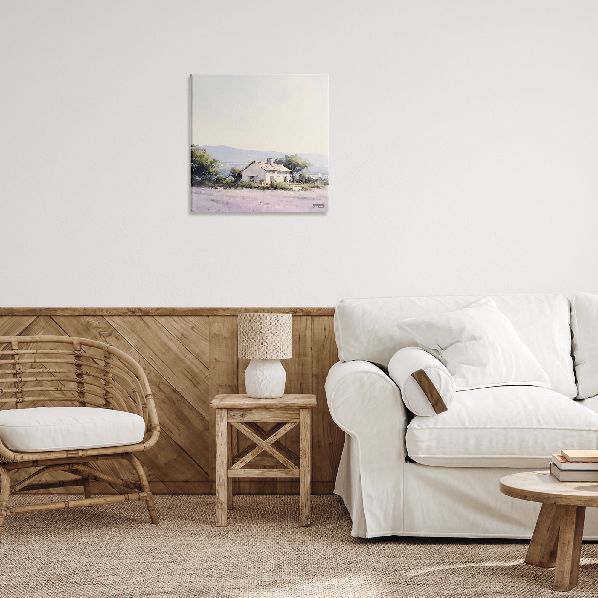Stupell Industries Rural Farm Horizon Landscape & Nature Painting Wrapped Canvas Art Print Wall Art, 24 x 24