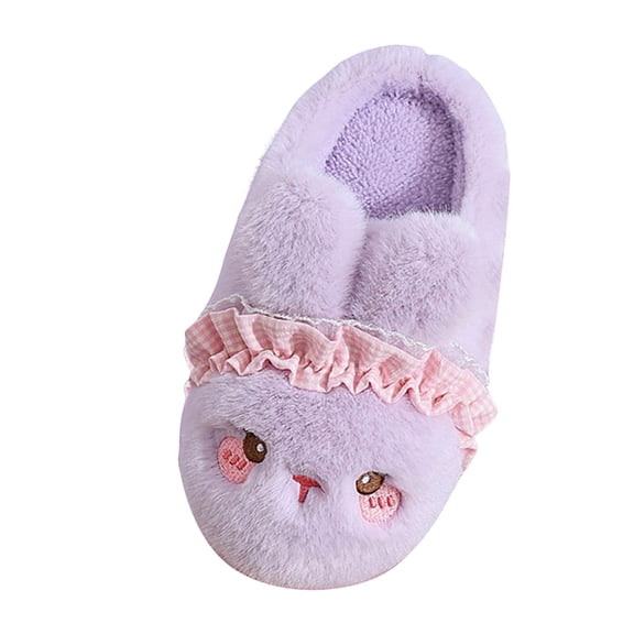KEXE Toddler House Slippers Toddler Girls Slippers Toddler Kids Slippers Cute Animal Cartoon Shoes Girls Boys Warm Winter Household Slippers 3.5-4 Years