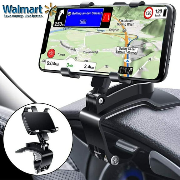 Lilvigor Car Phone Mount, Cell Phone Holder for Car 360 Degree Rotation Dashboard Clip Mount Car Phone Stand Compatible for iPhone 11/ 12 Pro Samsung Galaxy