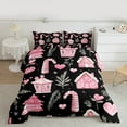 thumbnail image 2 of Manfei Pink Christmas Tree Bedding Comforter Set,Xmas Theme Dessert Twin Comforter Sets,Girls Heart Print Bedding Set,Ultra Soft Home Decor Reversible,2-Piece, 2 of 8