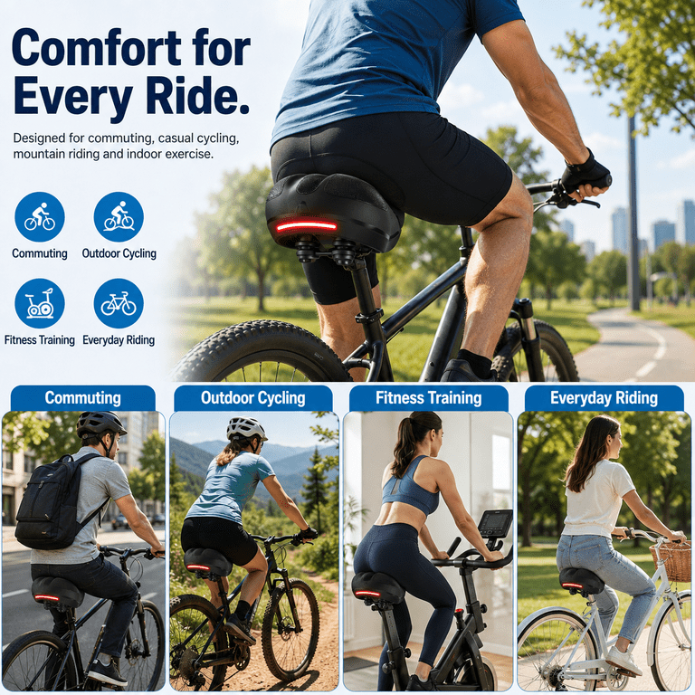 NIUTA Oversized Bike Seat Cushion, Memory Foam Saddle photo 6