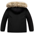thumbnail image 2 of Chrisuno Boy's Hooded Winter Bomber Coat Warm Puffy Jacket Thicken Quilted Outerwear With Removable Hood Black 8, 2 of 5