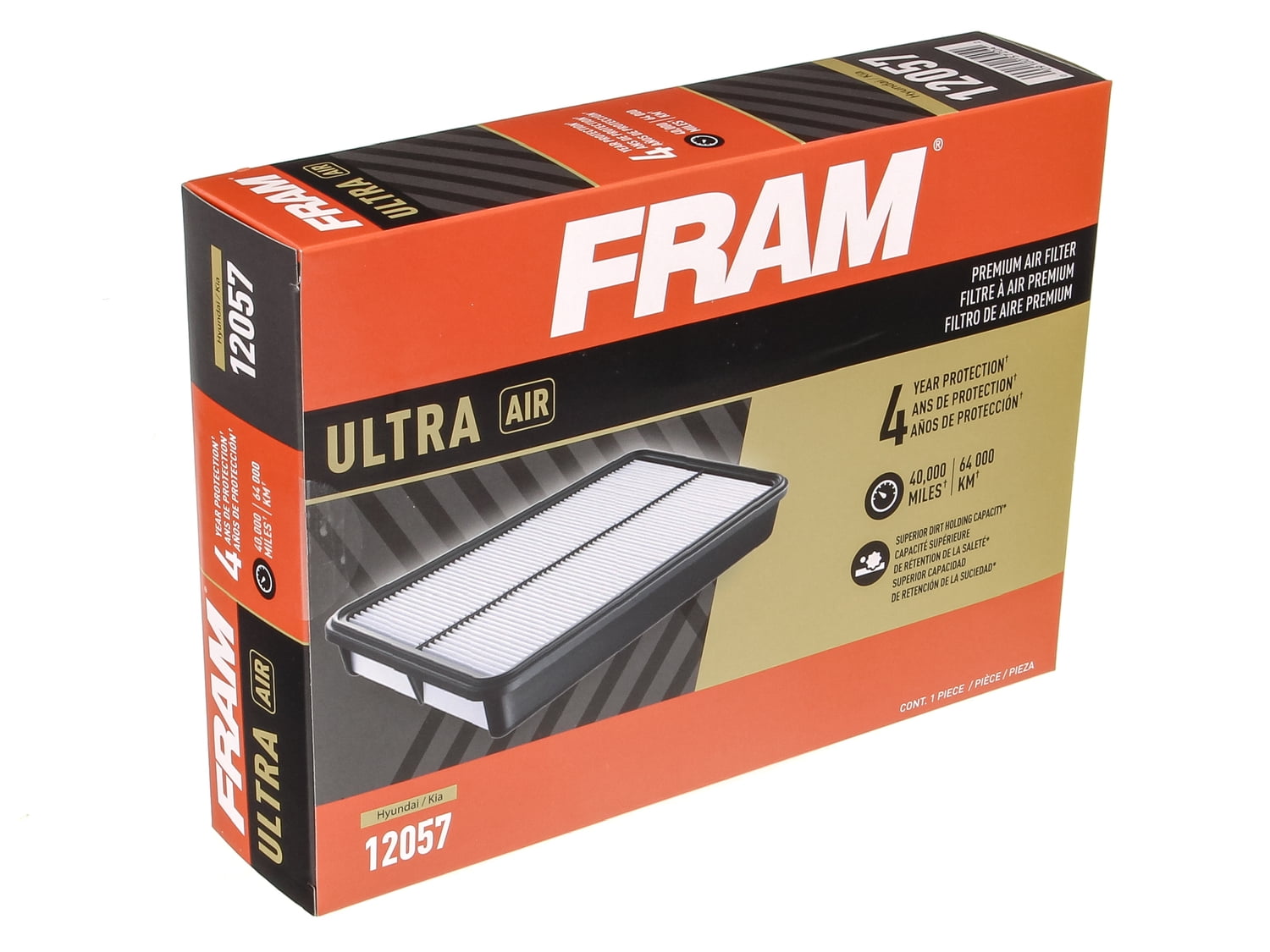 FRAM Ultra Premium 40,000 Mile Air Filter, 12057 for Select Hyundai and Kia Vehicles