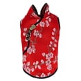 thumbnail image 5 of Blusa para perro con estampado floral, cheongsam estampado para mascotas, cheongsam para perro sin encogimiento, traje Tang sin mangas para cachorros, 5 of 5