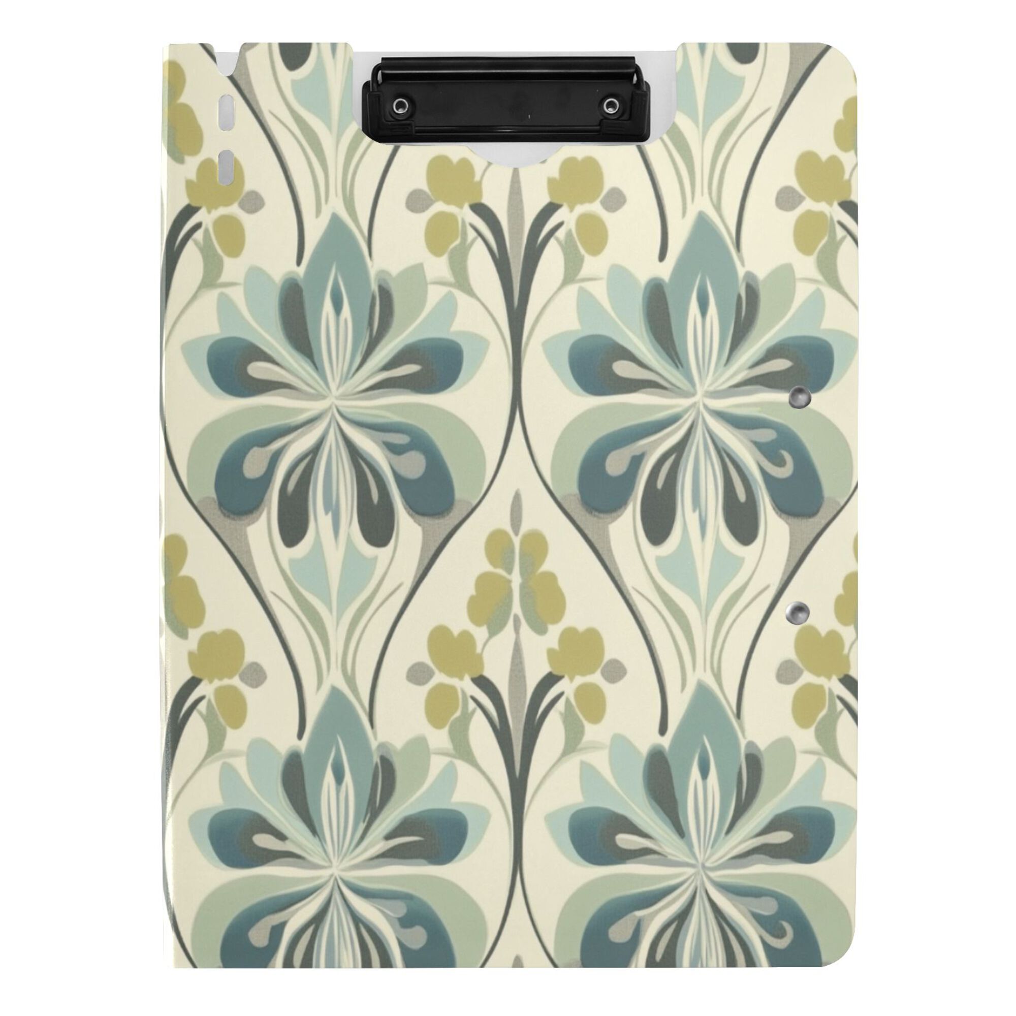 FORMRS A4 Clipboard Folder with Pen Holder Horizontal Foldable School Office Binder, Beige Floral Pattern