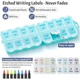 thumbnail image 2 of Foldable Weekly Pill Organizer 2 Times a Day with 2 Extra Compartments - Etched Labels - Portable 7 Day AM PM Medicine Box, Week Daily Travel Pill Case Holder for Vitamin, Supplement -Sky Blue, 2 of 8