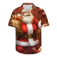 thumbnail image 3 of Mens Christmas Hawaiian Shirt Casual Button Down Shirts Funny Santa Claus Printed Blouse Short Sleeve Pullover Christmas Tree Sweatshirt Xmas Party Holiday Shirt Festive Santa Tops, S-5XL, 3 of 5