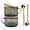 Green-2, variant on Amber 4 Set 14 Oz Embossed Glass Coffee Mugs