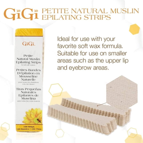 Gigi Natural Muslin Strips Petite, 100 Pack