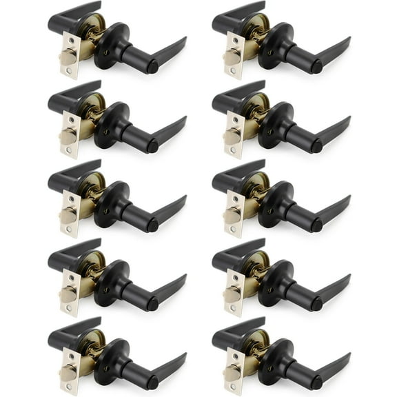 Villar Home Designs Door Lever Lara Black Privacy 10 Pack