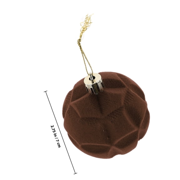 HAMPPLIES Round Velvet Christmas Tree Ornaments 12Pcs 2.4In