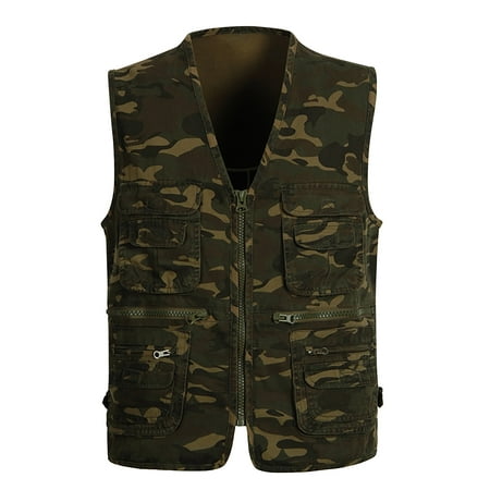 Fankiway Men'S Outdoor Vest Leisure Jacket Lightweight Vest with Zip ...