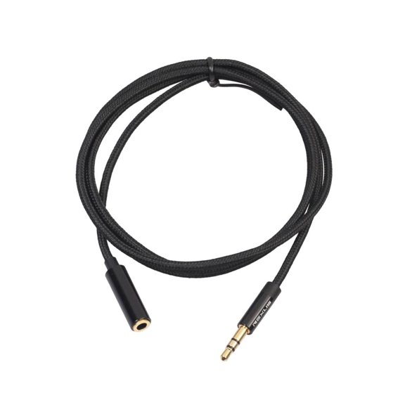 Adaptador de cable de extensión de audio estéreo de 3,5 mm macho a hembra dorado para 1 m