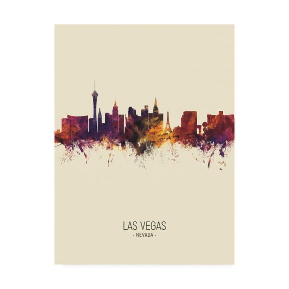 Trademark Fine Art 'Las Vegas Nevada Skyline Portrait III' Canvas Art by Michael Tompsett