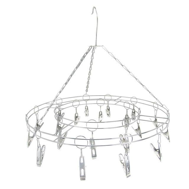 Percha de ropa redonda Unique Bargains de metal 20 piernas para vestido doble