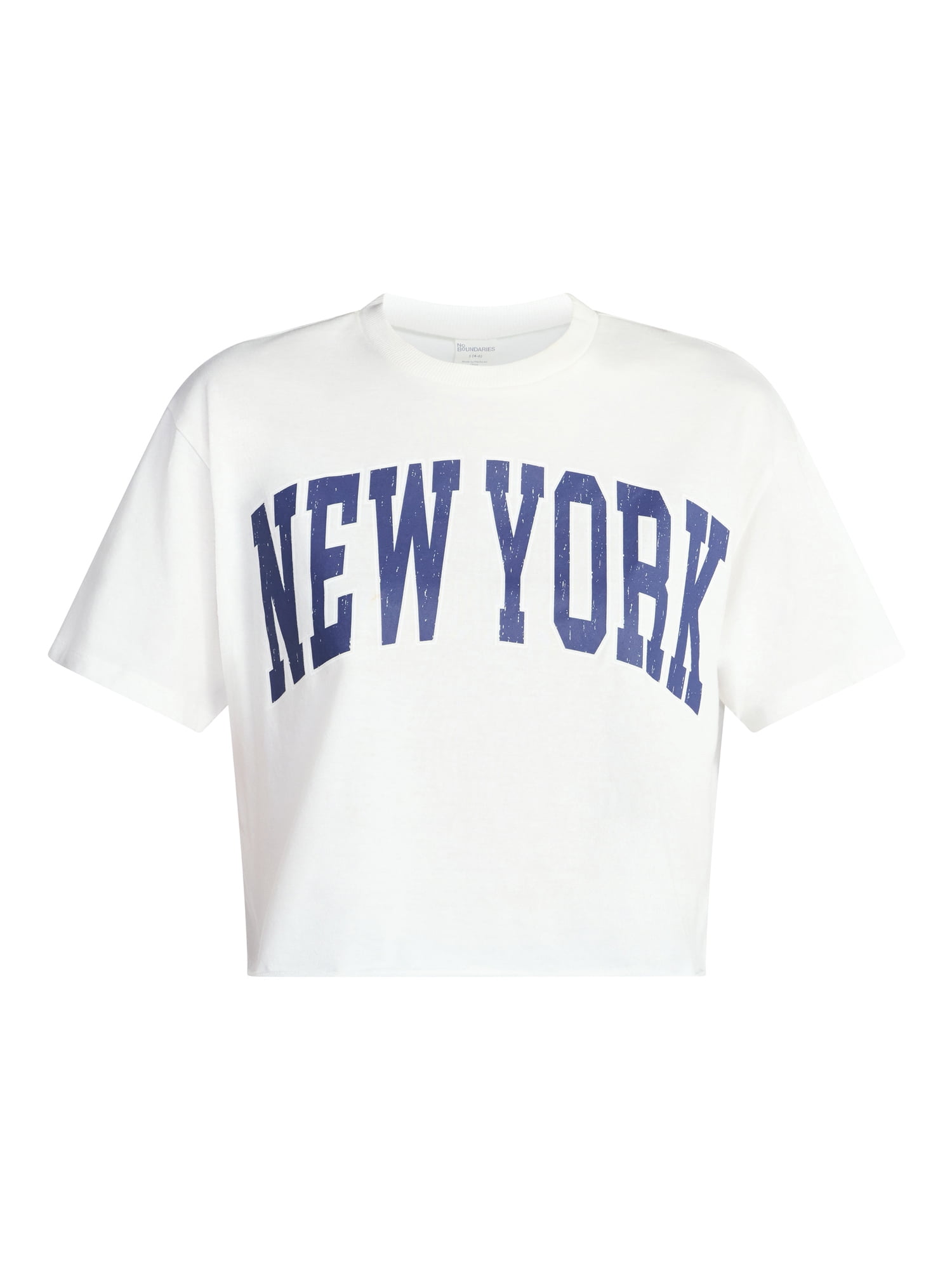 No Boundaries Boxy Cropped Graphic Tee, Women's XXS-XXL