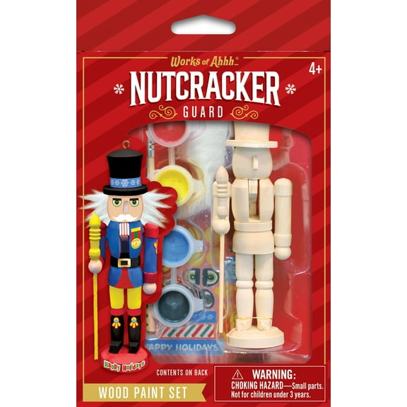 Works of Ahhh Holiday Craft Set - Nutcracker Guard Ornament Wood Paint Kit