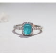 thumbnail image 6 of Synthetic Paraiba Crystal Stone Ring Emerald Diamond Ring, 6 of 9