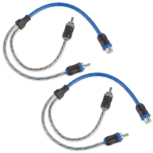 FLINT- Xiv2M 1 Female To 2 Male Y-Adapter V-Series Rca Audio Interconnect Cables (2-Pac