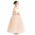 thumbnail image 3 of V-Neck Satin Flower Girl Dress Junior Bridesmaid Gowns for Wedding Communion Baptism 522 6, 3 of 6
