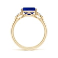thumbnail image 2 of ANGARA Lab Grown Cushion Rectangular Blue Sapphire Engagement Ring in 14K Yellow Gold for Women (Size-9x7mm) | September Birthstone, Anniversary, Jewelry Gift for Women | Lab Grown Blue Sapphire Ring, 2 of 8