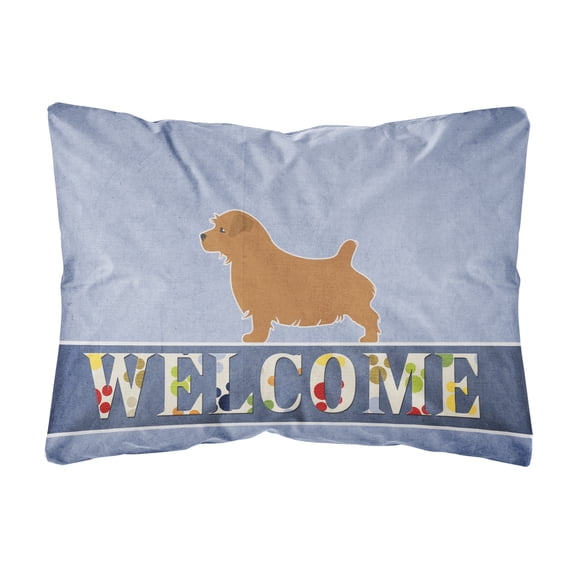 Norfolk Terrier Welcome Canvas Fabric Decorative Pillow