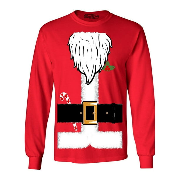 Shop4Ever - Shop4Ever Men's Santa Claus Suit Costume Long Sleeve Shirt - Walmart.com - Walmart.com