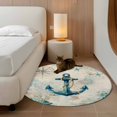 thumbnail image 2 of Round Rugs 3.3Ft, Teal Anchors Coastal Round Area Rug Washable Indoor Throw Carpet, Vintage Summer Beach Nautical Soft Non Slip Circle Rug for Laundry Room Patio Home Decor Aesthetic, 2 of 8